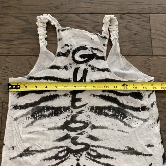 GUESS Tiger Racerback Tank Top with Studs and Rhinestones - Picture 9 of 10